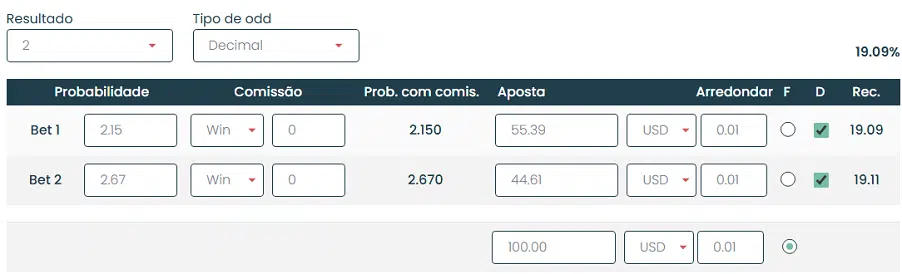 calculator surebet