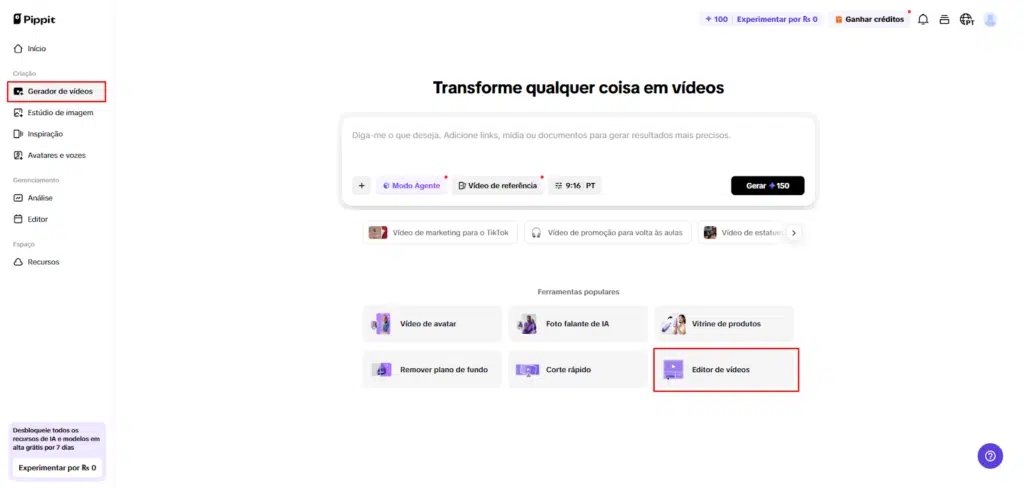 Pippit - Gerador de vídeos