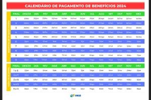 Imagem do Calendário do INSS