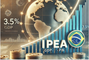 Imagem ilustrativa em 3d representando o Crescimento do PIB deve chegar a 3,5% segundo IPEA