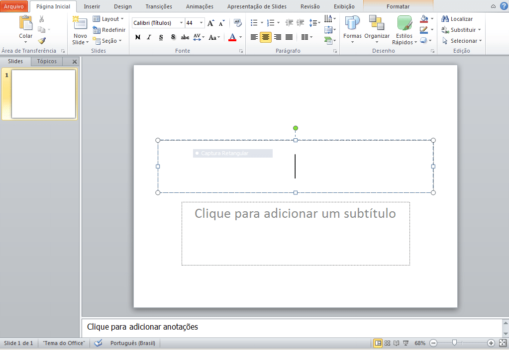 powerpoint tela inicial