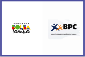 Imagem das logos da bolsa família ou BPC representando: Posso receber Bolsa Família e BPC?