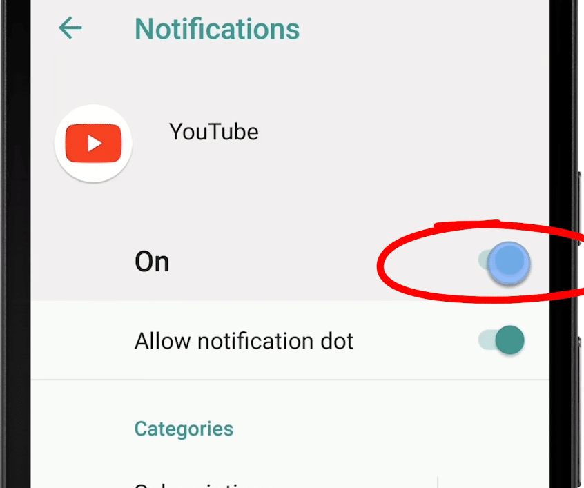Verificar se notificações push no YouTube estão ativas