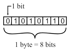 1 byte equivale a 8 bits