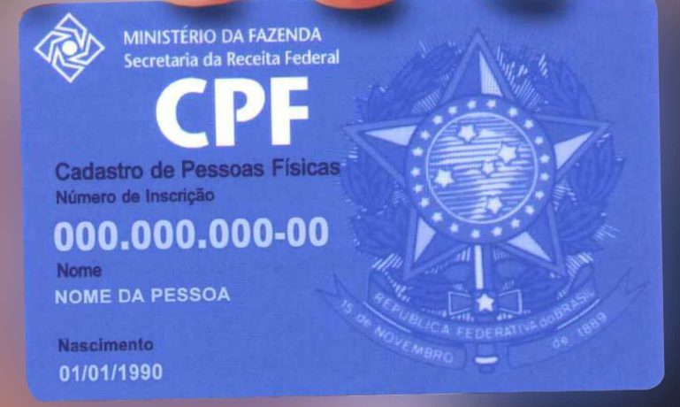 Imagem de um cartão CPF