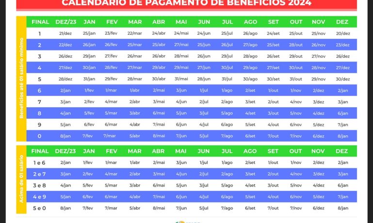 Imagem do Calendário do INSS