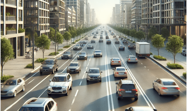 Imagem de carros em uma avenida representando o Prazo de pagamento do IPVA 2025 com desconto