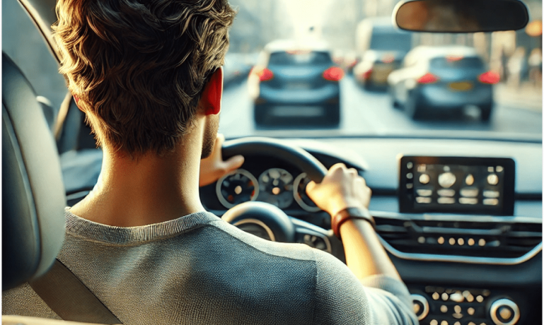 Homem dirigindo e se perguntando como regularizar carro sem recibo