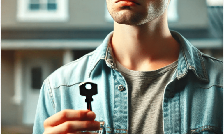 Homem segurando a chave de uma casa e triste representando o Aumento do IPTU em capitais do Brasil surpreende brasileiros