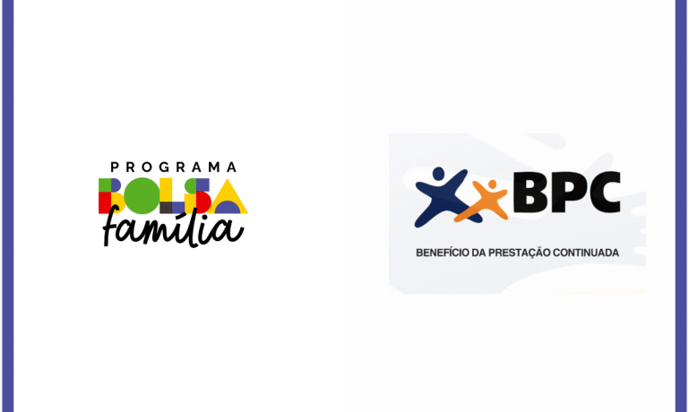 Imagem das logos da bolsa família ou BPC representando: Posso receber Bolsa Família e BPC?