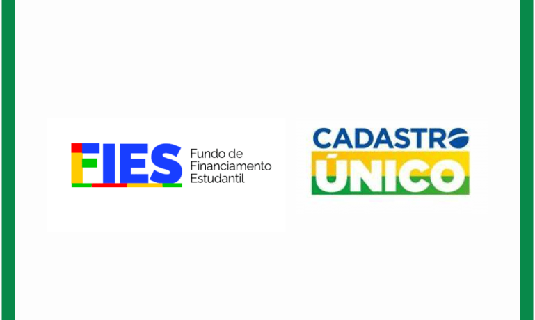 Imagem das logos do Fies e CadÚnico