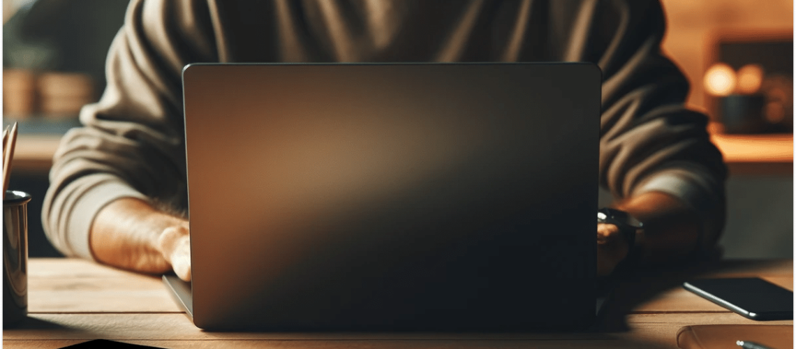 Imagem de uma pessoa usando o notebook representandoComo tirar certidão negativa de antecedentes criminais