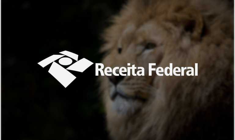 Imagem de um leão e a logo da receita federal representando Receita afirma que fiscalização do Pix não afetará autônomos
