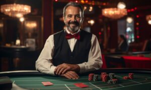 homem no cassino ao vivo