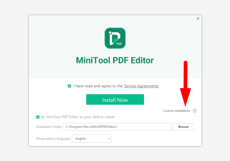 Instalar o Minitool PDF Editor