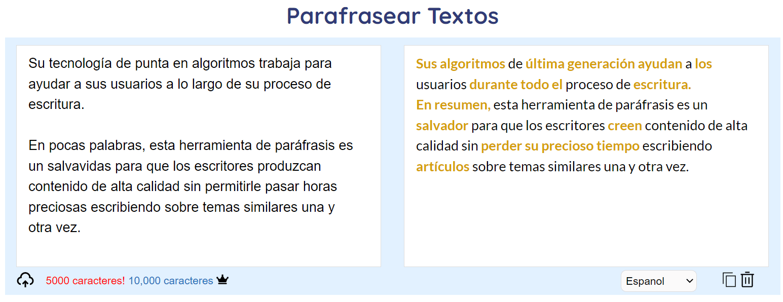 Parafrasear texto com Parafraser.org