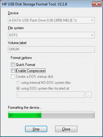 Programa USB Disk Storage Format Tool