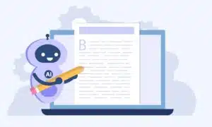 robo escrevendo texto