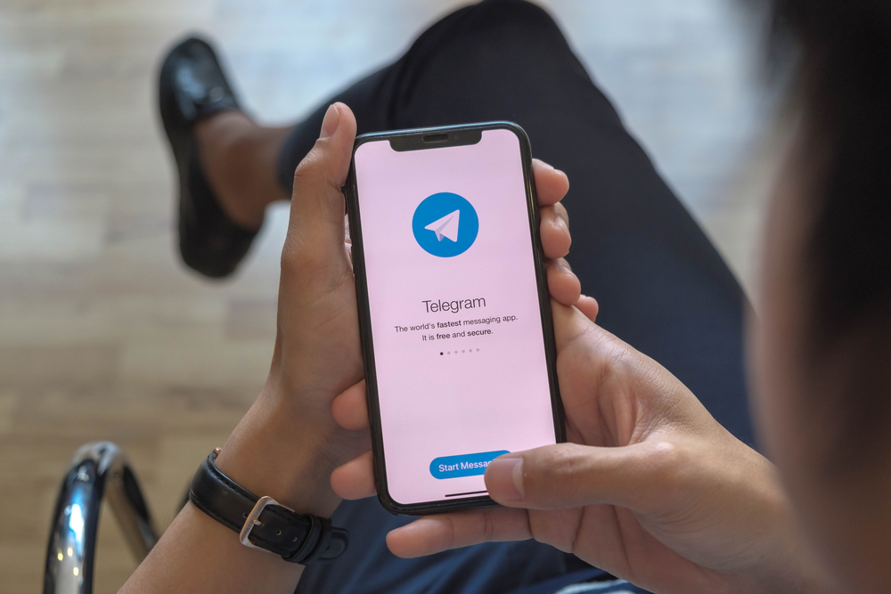 Aplicativo Telegram em um dispositivo móvel