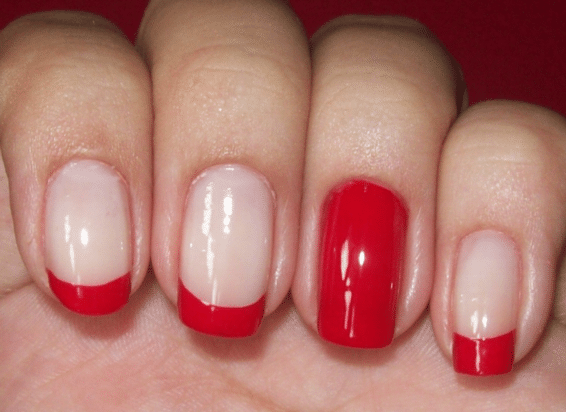 unhas vermelhas - Manicure francesa 