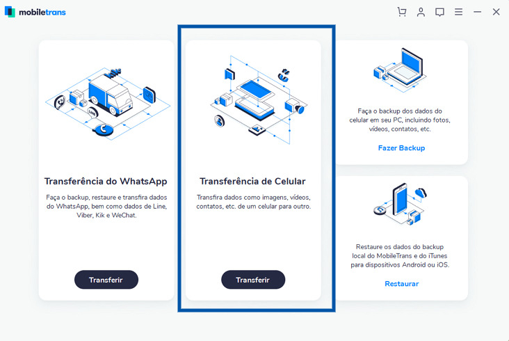 Wondershare MobileTrans - transferência de celular